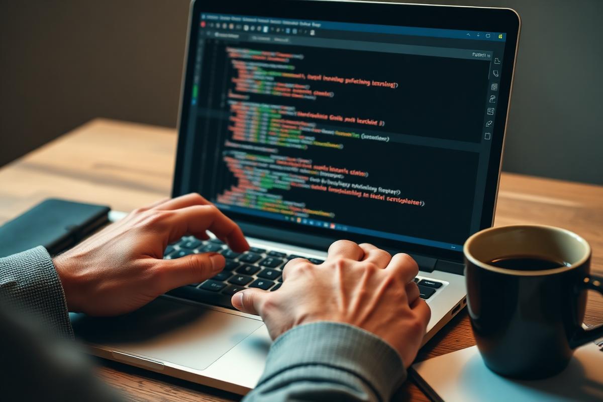 Learner writing Python ML code